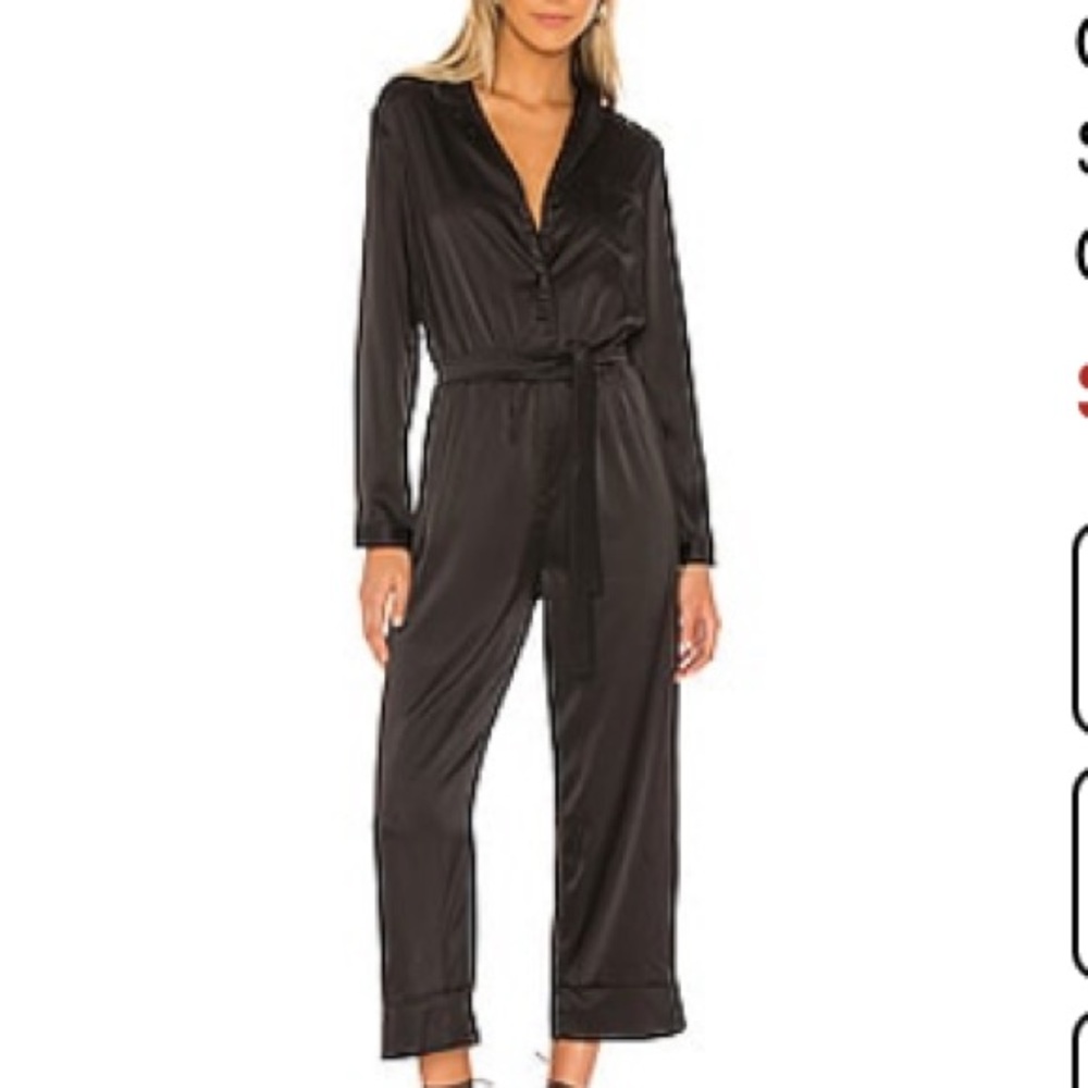Revolve silk black jumpsuit